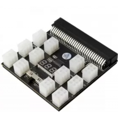 Carte adaptateur d'alimentation de carte graphique 64 broches à 6 broches avec affichage de tension LED